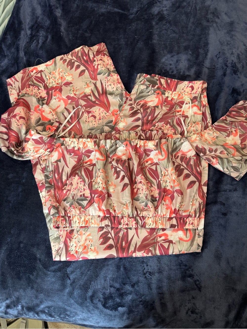 a'gaci Pink Floral Off-Shoulder Crop Top Set